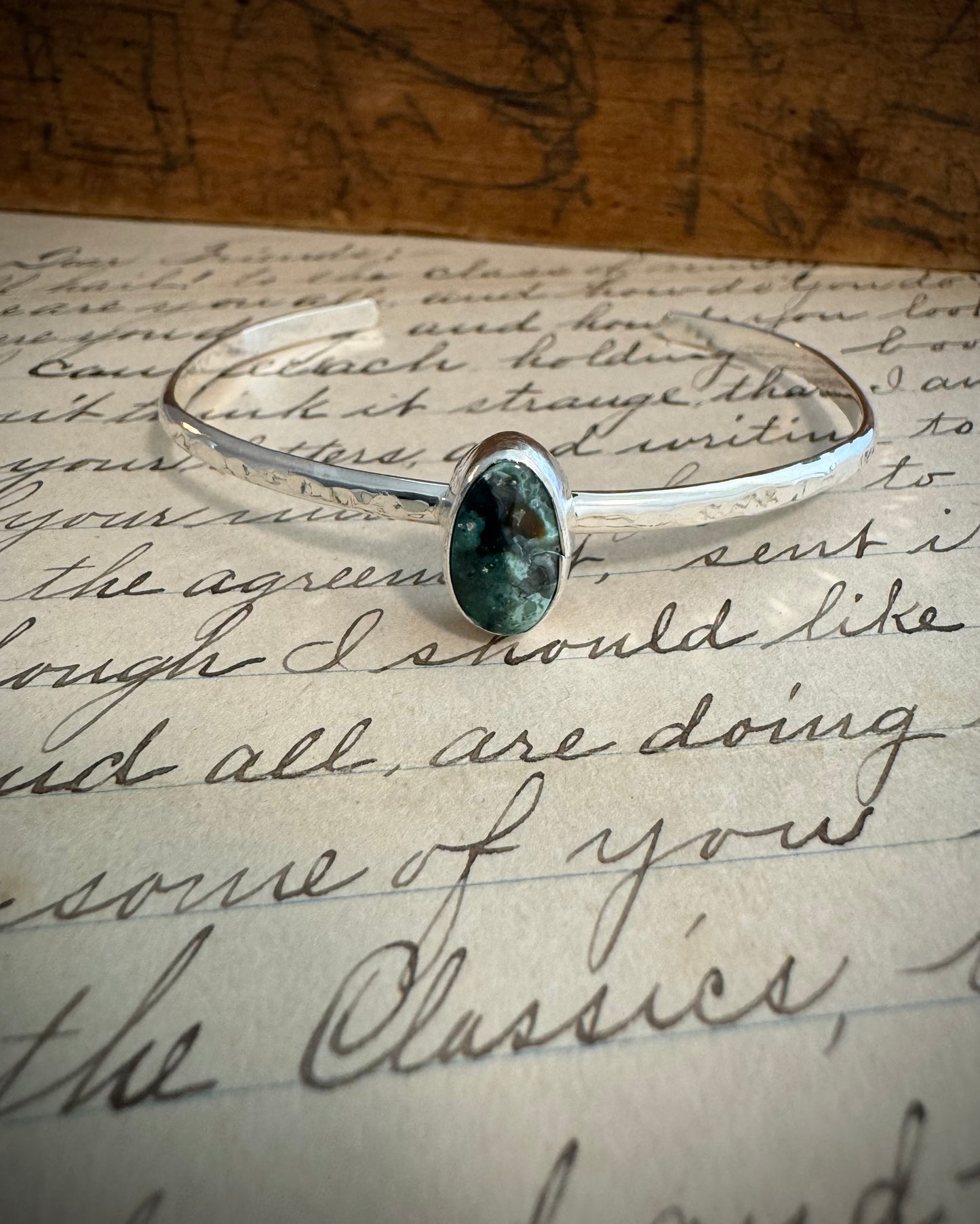 Variscite And Sterling Silver Bracelet